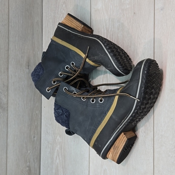 Sorel Women Ankle Leather Rubber Duck shoes boots sz 8.5 - Picture 8 of 12